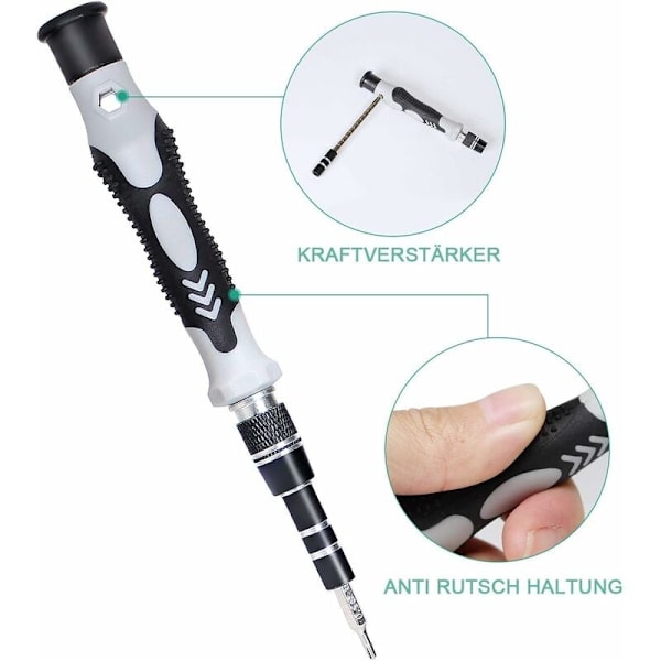 115 i 1 watch Mobiltelefon demontering Reparationsverktyg Rem/band/band/batteri/stiftbyteskit, watch fixering/inställningsverktygssats svart