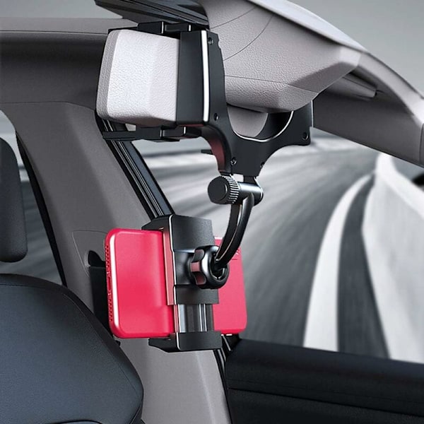 Bil bakspejl Telefonholder GPS Navigation Bracket Ramme Multifunktionel 360° Roterende Mobiltelefon Holder, til 4-6