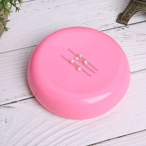 Magnetisk nålepute, nålholder og oppbevaringsboks, rosa