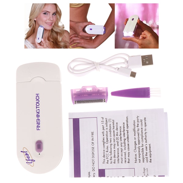 Kvinner Ansikt Ben Smertefri Hårfjerningssett Touch Epilator USB