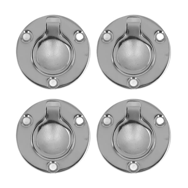 4 st M5 Flush Ring Pull Runda Slitstarka Rostfritt Stål Marin Däck Båt Runda Däck Infällda Handtag