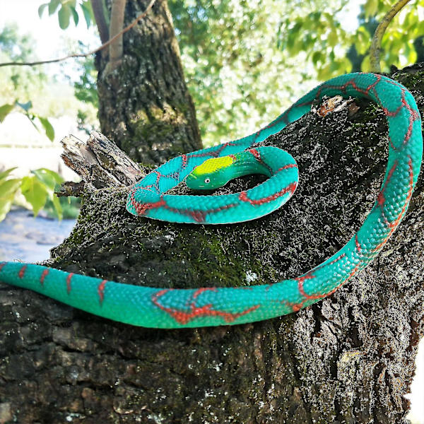 Creative Tricky High Lelu 30 tuumaa Snake Pehmeä Liima Pelottava Koko Henkilö Kumi Eläin Väärennös Snake Lelut S Dark green