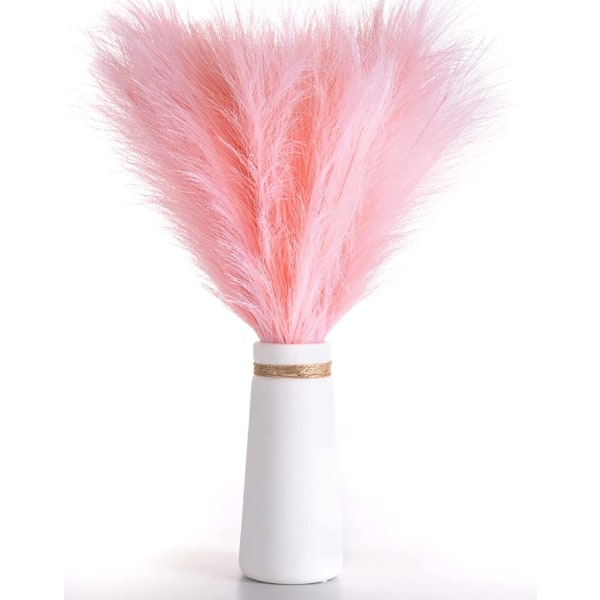 Stor og liten fluffy kunstig tørt pampas gress pampas blomst falsk panda stor kunstig pampas gress gren (rosa)