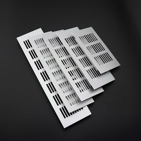 Aluminiumslegering åndbart mesh, rektangulært åndbart mesh til skabe og skabe, møbelhardware ventilationsnet (50X350 mm),