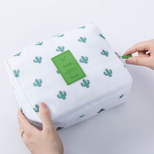 Outdoor Girl Makeup Bag Dam Kosmetikväska Dam Toalettartiklar Organizer Vattentät Kvinnlig Förvaring Sminkfodral. white