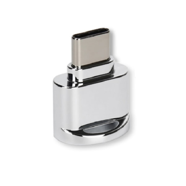 USB3.1 OTG -sovittimeen liitetty matkapuhelintabletti Android Type-C -kortinlukija (hopea ketjulla)