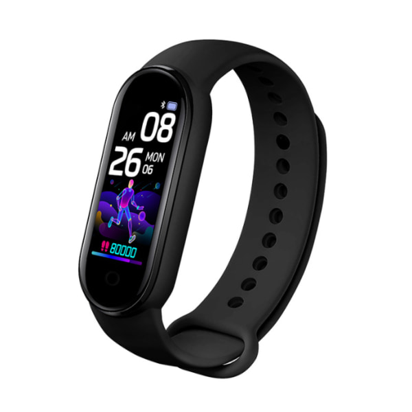 Smart Bluetooth-armbånd, træning, puls, ilt i blodet, blodtryk, skridttæller, overvågning af søvnsundhed (sort),