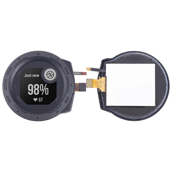 For Garmin Instinct KOMPATIBEL LCD-skjerm med digitizer komplett montering Black