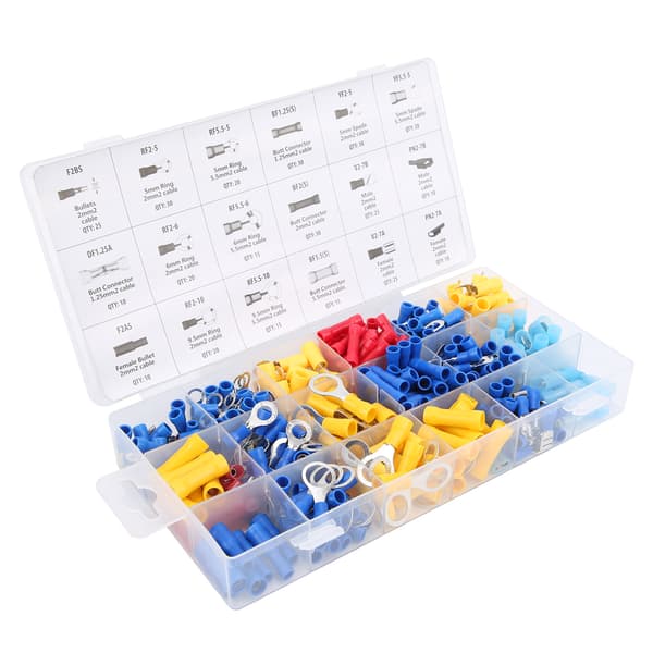360PCS Universal Messing Gaffel Terminal Elektrisk Stik Sortimentssæt Bilreparationssæt