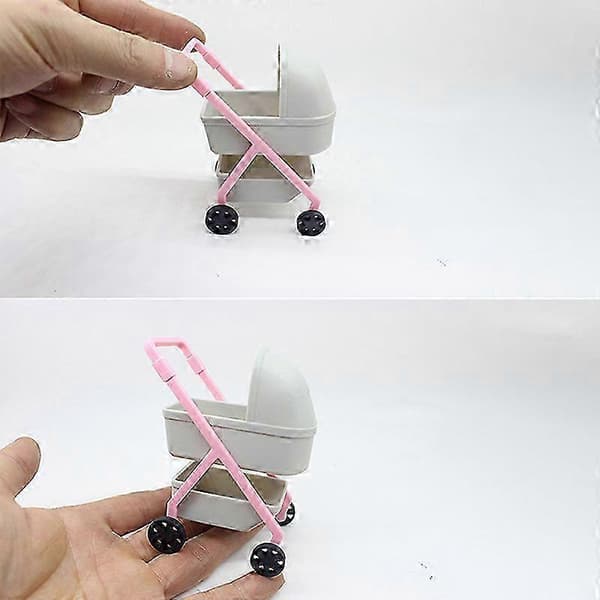 1:12 Dockhus Barnvagn Simulering Mini Babylift Vagn Scendekor Tillbehör Leksaker 2025[ht] Grey