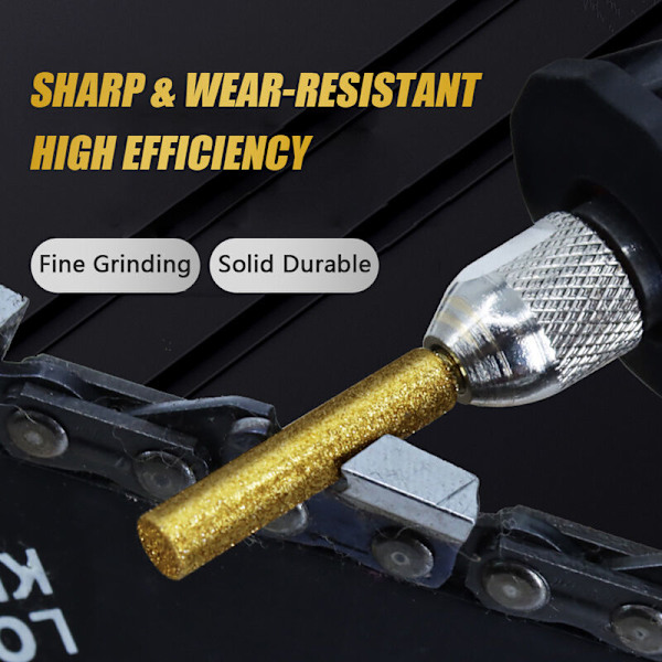 Sten diamant motorsavskæde tilbehør Ætset slibemiddel coated hår (Guld 4mm12PCS)