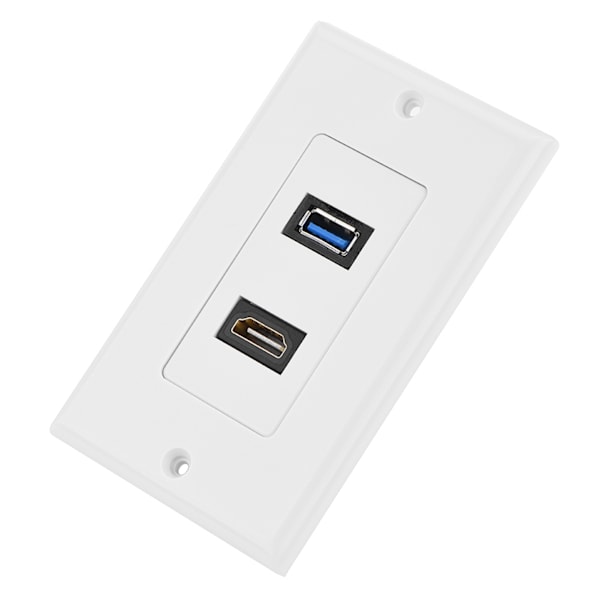 HDMI & USB 3.0 Integrerad Multimedia Väggpanel - Dubbla Audio Video Uttag