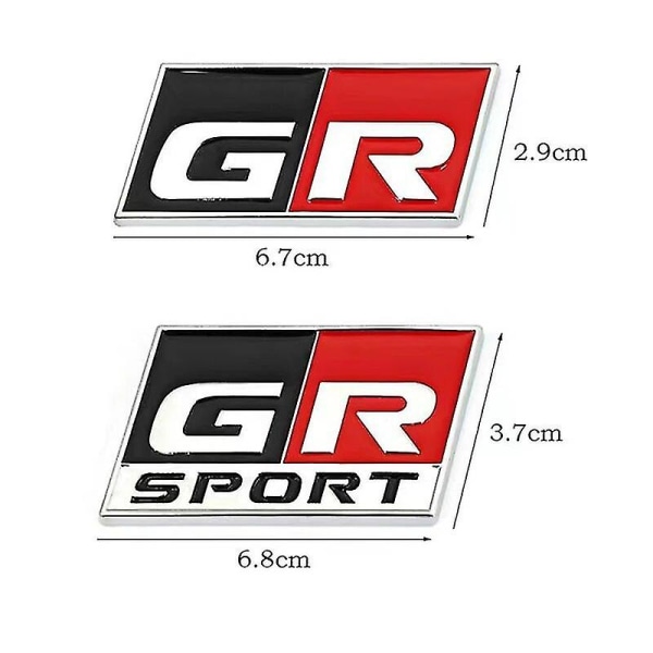 3d metallilogo Gr Sport Badge tavaratilan autotarra Toyota Rz Rc Rs Yaris Corolla Chr Harrier Camry Gr Sport Emblem tarvikkeet GRsport bright
