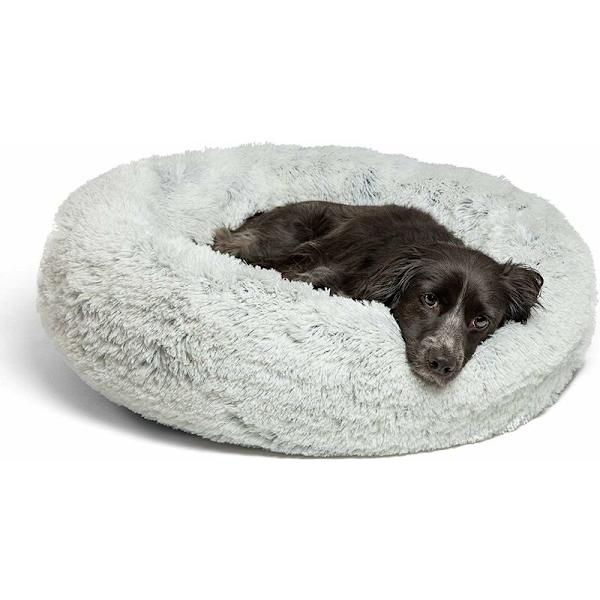 Vaaleanharmaa Pyöreä Pehmo Lemmikkien Bed Pyöreä Basket Companion Nest Paksu täytetty eläinten pesätyyny kissoille ja koirille Deepille