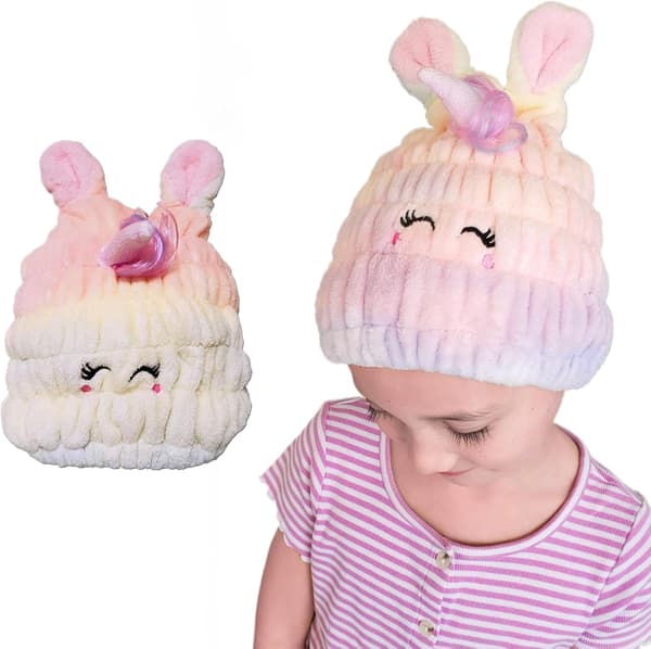 Håndkle til barns hår, Håndklewrap til barn, Søt & Myk Mikrofiber[ht]