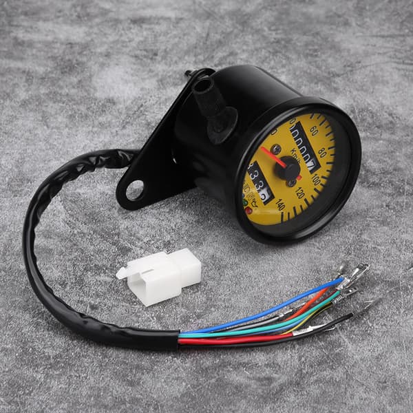 60 mm motorcykel speedometer kilometertæller med indikator sort