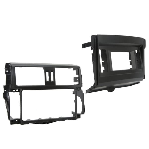 2ST Bil Stereo Radio Panel Trim Glat Sort Dashboard Panel Rammeudskiftning til Prado GXL 2010