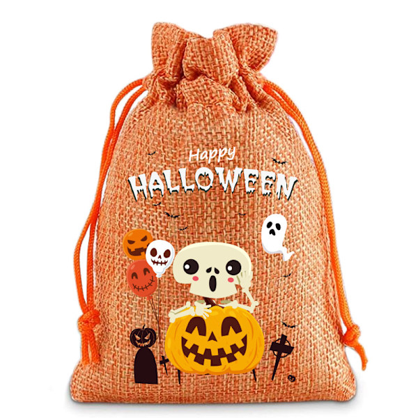 2024 Ny Halloween Linned Trækpose Trækpose Opbevaringstaske Fødselsdagsfest Børnegavepose Slikpose Organe 10*14cm