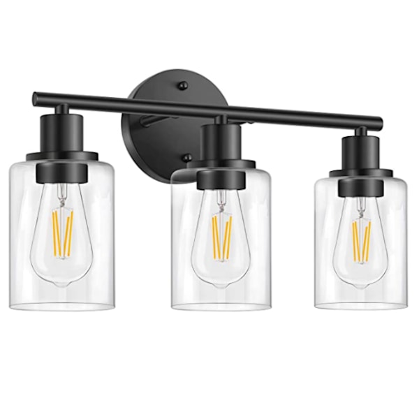 3-lys semi-skyllende industriloftslampe med justerbar metalgren Vintage E27 holder sortmalet loftslampe