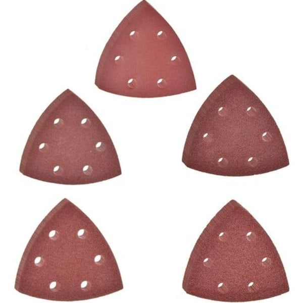 30 triangulära slipark med 6 hål, 60/80/100/120/240 korn slippapper för slipmaskin