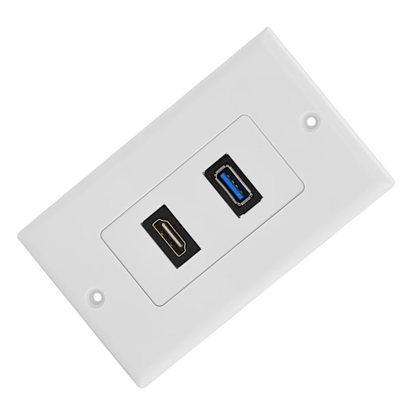 HDMI & USB 3.0 Integrerad Multimedia Väggpanel - Dubbla Audio Video Uttag