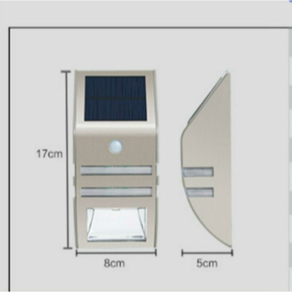 2 stk led solar lys væglampe rustfrit stål materiale infrarød sensor lys velegnet til gårdhave, have, gang