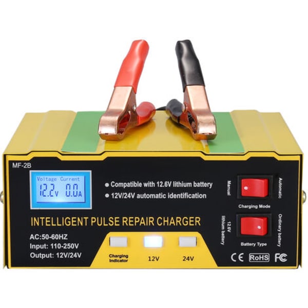 12V24V batterioplader Intelligent pulsreparationsoplader med elektronisk display MF-2B europæisk standard