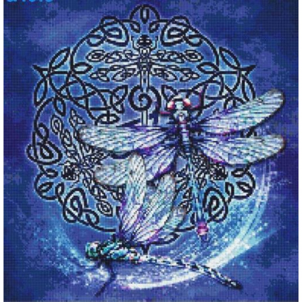 Dragonfly Angel Diamond Painting (40*40cm pyöreä timantti)
