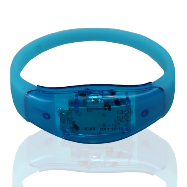 led lysende silikon lysende armbånd bar cheer rekvisitter konsertbrakett flash armbånd (blå knapp modell)