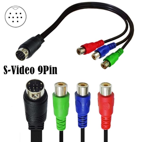 Fleksibelt 9-bens til 3RCA hun video lydkabel med kobberkerner 30 cm