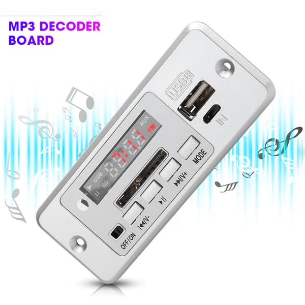 5V MP3 Audio Decoder Modul USB FM Radio MP3 Dekoder Board Musikafspiller med Effektforstærker Sølv