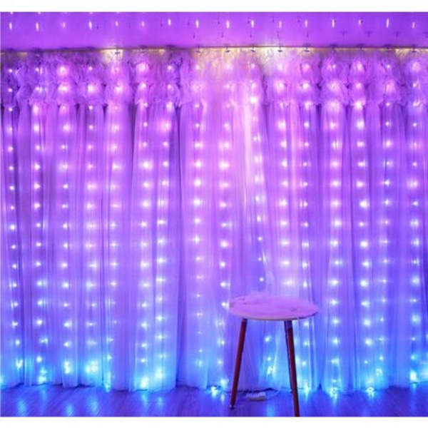 LED Farbe Vorhang Licht Weihnachten Hochzeit Dekoration USB Bluetooth APP Steuerung RGB Vorhang Lichterkette 3*3 300 Lic