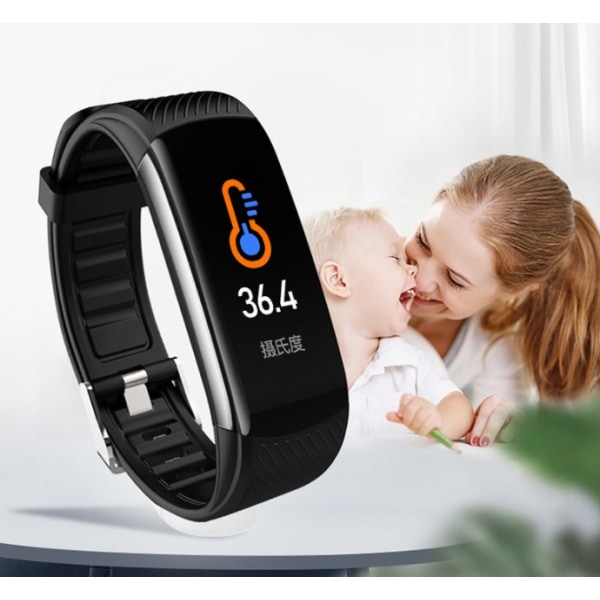 Svart kroppstemperatur graffiti smart armband,