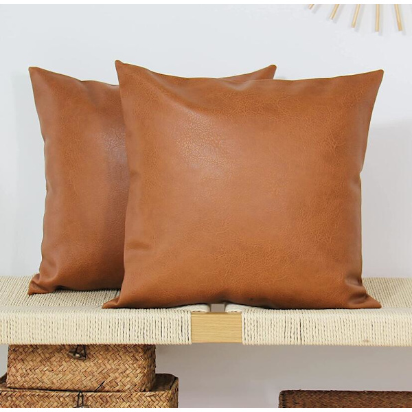 GrouopM Brunt Modernt Läder Kuddfodral För Bäddsoffa 30*50cm