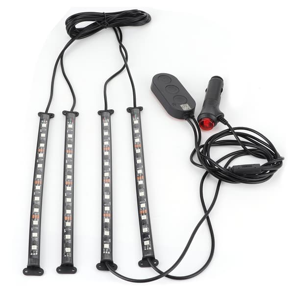Dynamisk RGB LED-ljusremsa 4-pack Telefon Bluetooth App Fjärrkontroll Interiör Ambient Dekor