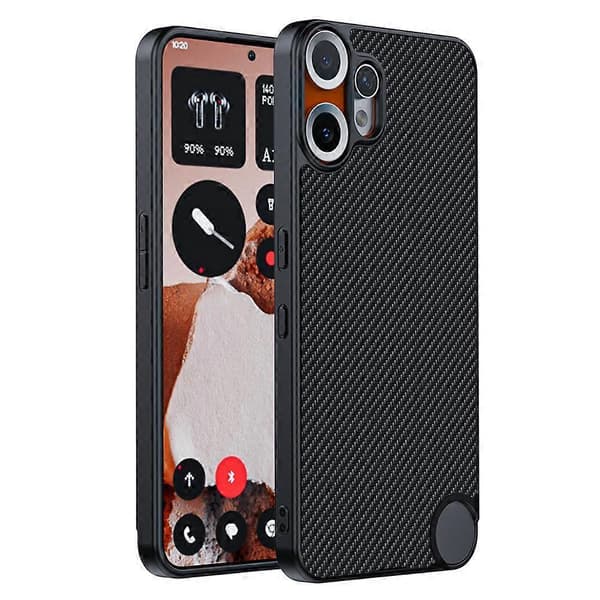 Ultratunt telefonfodral med kolfibertextur Black For Nothing CMF Phone 2 Pro
