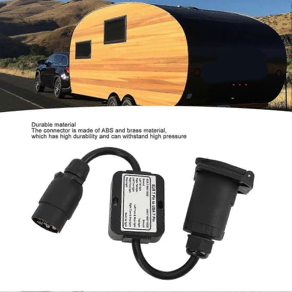 EU til USA 7-polet traileradapterstik med 3 til 2 systemkonverter til campingvogn, båd, autocamper