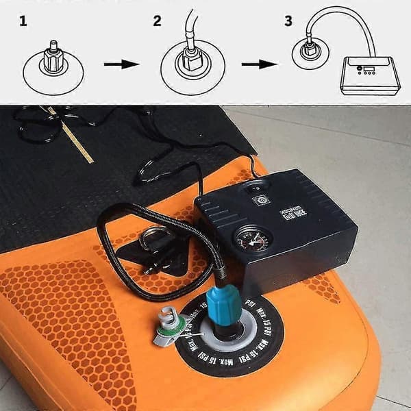 Oppblåsbar SUP Pumpe Adapter Kompressor Luftventil Konverter Med 4 Luftventil Dyser[ht] Blue