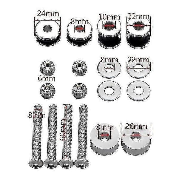 Motorcykel Sissy Bar Bagagebærer Docking Hardware Kit til 1984-2017 Softail Low FLSTC FXST Silver