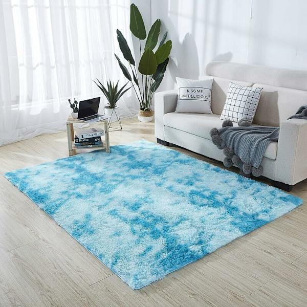 40*40 cm moderne minimalistisk tie dye langt hår tæppe moderne indendørs fluffy tæppe super blødt fluffy plys fløjl blødt langt hår,