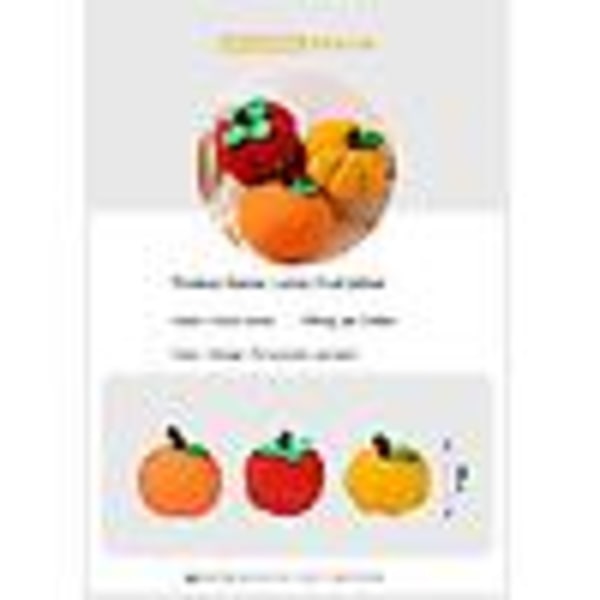 Söt fruktkudde docka plysch leksak orange pumpa persimmon simulering grönsak vardagsrum dekoration（Orange）