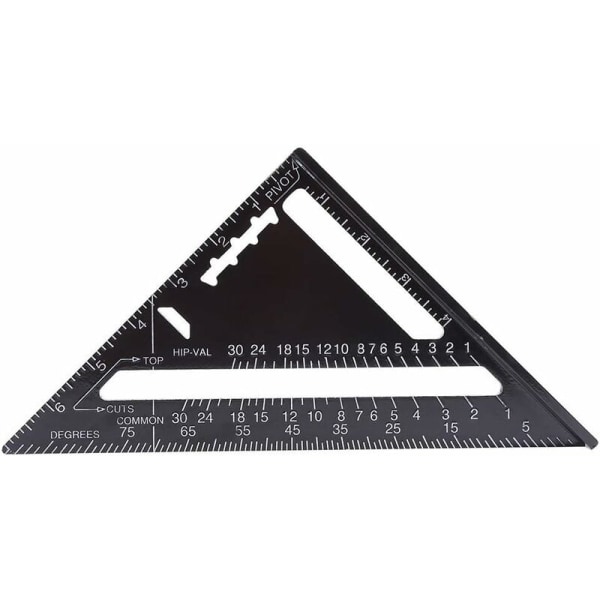 Svart oxiderad triangel aluminiumprofil (7" metrisk svart) för verktygsrum