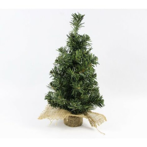 Bordplade juletræ, Mini bordplade kunstigt juletræ med stofposebase - 15,7 tommer