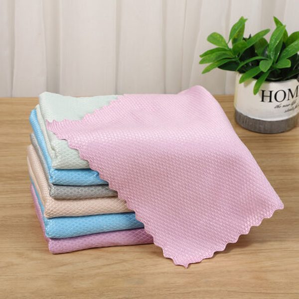 Mikrokuituliinat Miracle Cloth puhdistusliinat Kalavaaka puhdistuspyyhe Ympäristöystävällinen uudelleenkäytettävä pyyhe keittiön lasille