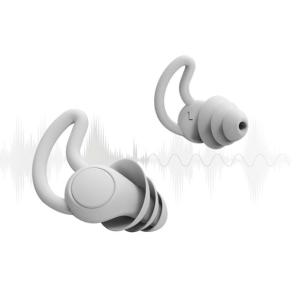 2 stk Sort farve æske ørepropper Lærende støjreducerende silikone ørepropper Støjreducerende ørepropper