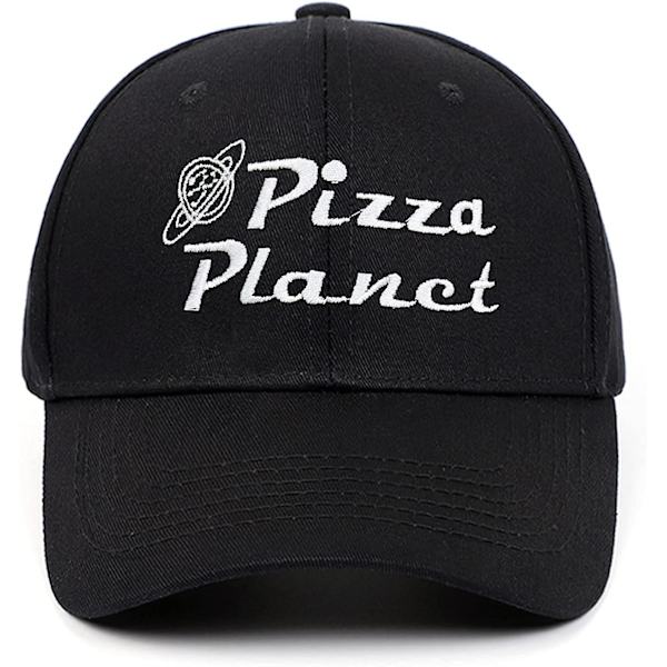 Pizza Planet Hattu Lippalakki cap isähattu säädettävä puuvillainen aikuisten urheiluhattu Unisex, musta-1