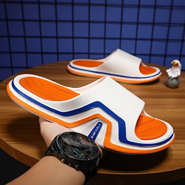 Brittisk Sommar Sport Fritid Affärer Herr Enords Tofflor Inomhus Badrum Utomhus Sandaler Strandskor Par Hemtofflor B4001 Orange 40-41