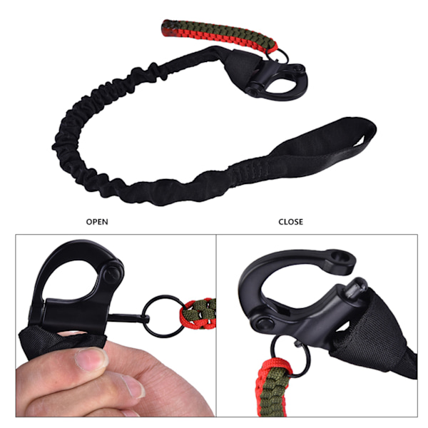 Udendørs CS essentiel pistolreb taktisk missionsreb elastisk sikkerhedsreb talje beskyttelse deluxe version (sort (SL-21-BK)) Black