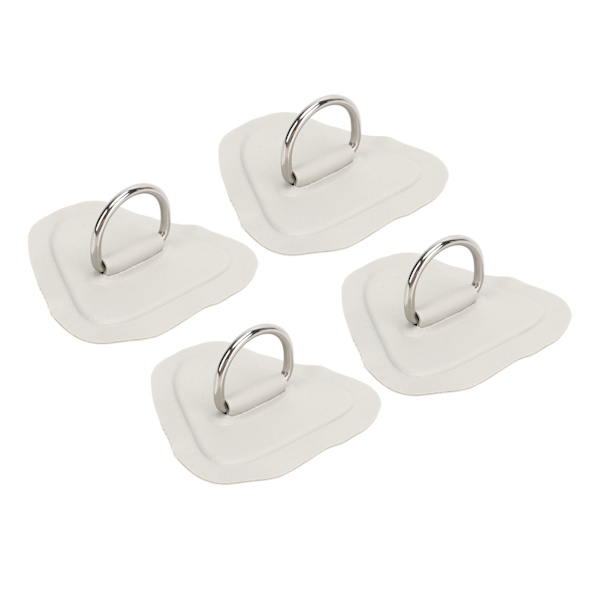 4 stk D-ring Patch Rustfritt stål D-ring Pad for oppblåsbar båt Surfebrett Jolle Padlebrett Grå