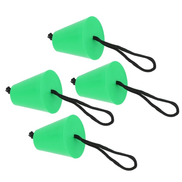 4-pack Slangpluggset med Snodd Flexibel Silikonavloppshål Stopppropp Universal för Kajaker Kanoter Grön